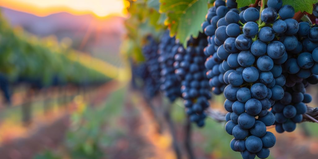 vineyard landscape with nature grapevines