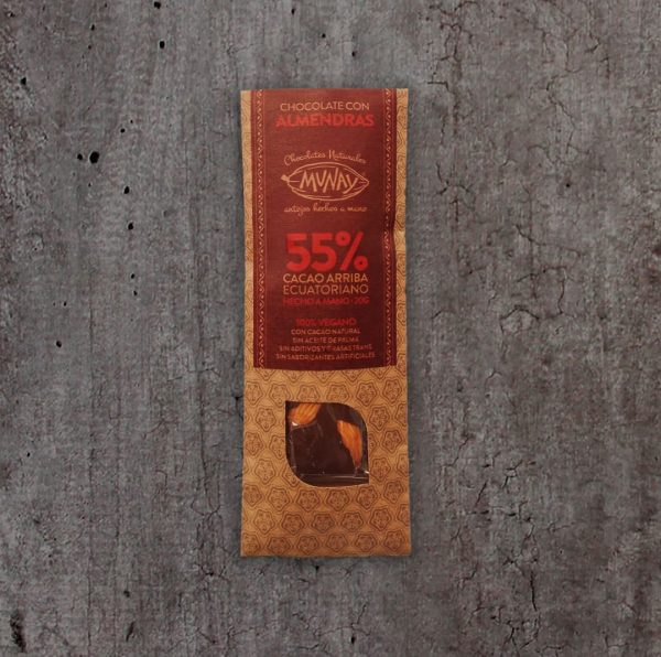 Chocolate 55% cacao con almendras (22 grs)